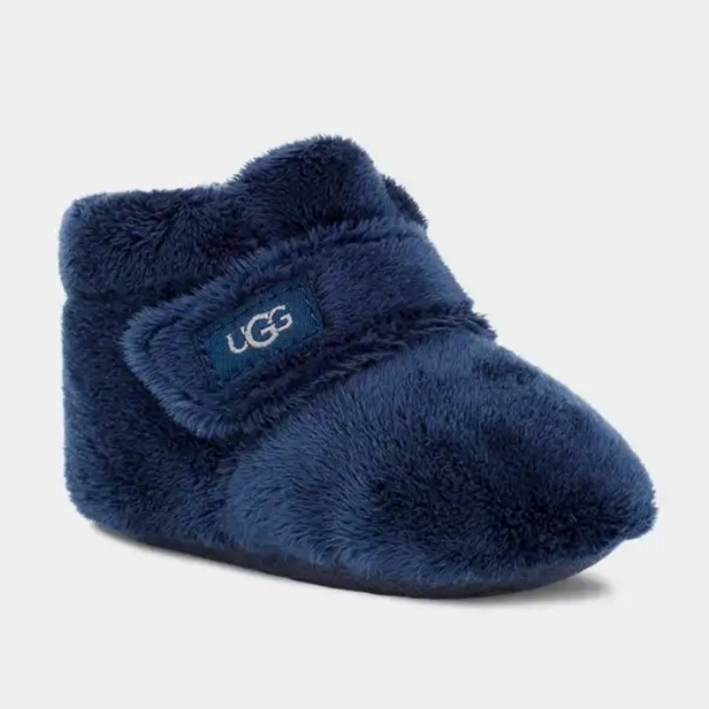 UGG Unisex Bixbee Faux Fur Baby Booties - Navy